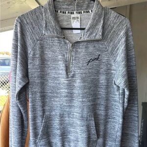 Gray PINK Victoria Secret Quarter Zip